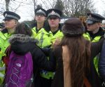 Salford Big Orange Bus Anti-Fracking Blockade 